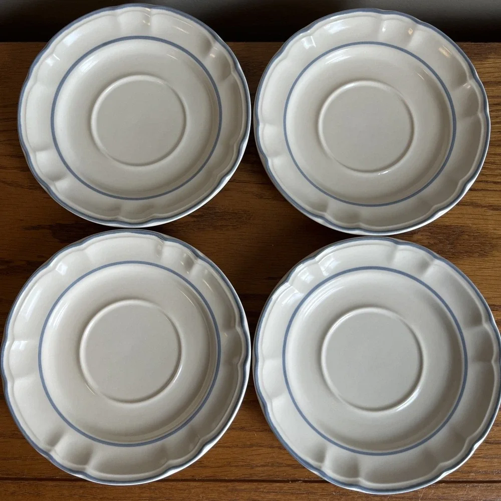Vintage Cordella Collection Bluet Set Of 4 Saucers‎ And 1 Coffee Cup Blue Floral